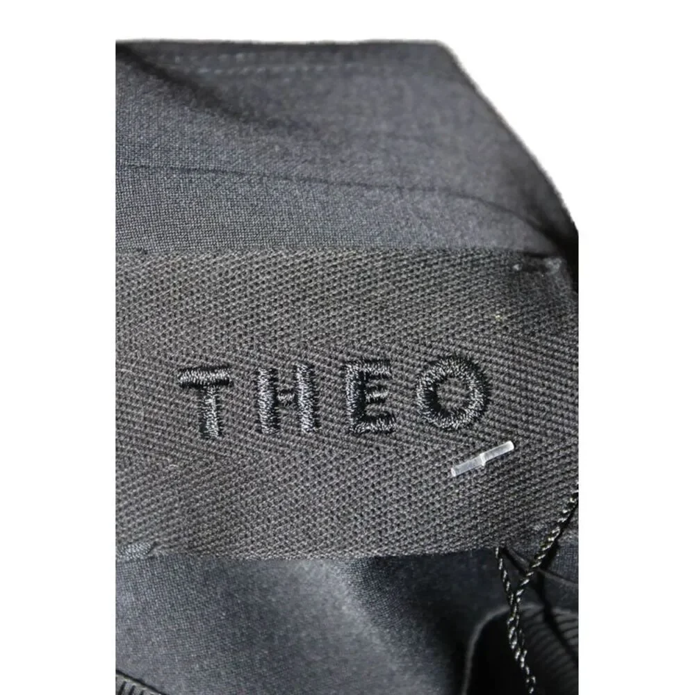 Theo Womens Black Wool Short Sleeve Jacket Solid Size S